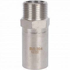 Вставка переходная ROMMER НПр-НР 28 мм x 3/4" из нержавеющей стали, RSS-1024-002834