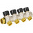 Коллектор распределительный с запорными клапанами 3/4", 4 отвода 1/2" ROMMER
