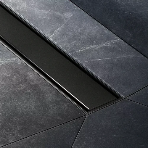 Душевой лоток Compact Line Matte Black 550 черный матовый под плитку BETTOSERB