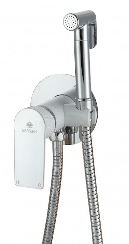 Смеситель для биде GANZER GZ21057-F, скрытый монтаж, белый хром