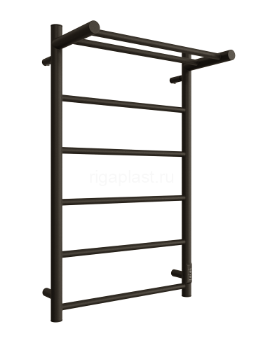 Полотенцесушитель электрический ДВИН Fj neo 80/50, черный матовый, с полкой, с диммером, арт. 4657763849467