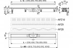 Душевой лоток AlcaPlast AG100401650  (APZ10-650M) с решеткой и опорами, в пол около стены, выпуск боковой