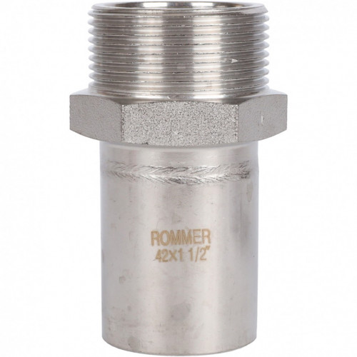 Вставка переходная НПр-НР 42х1 1/2" из стали нержавеющей, прессовой ROMMER