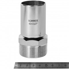Вставка переходная ROMMER НПр-НР 42 мм x 1 1/2" из нержавеющей стали, RSS-1024-042112