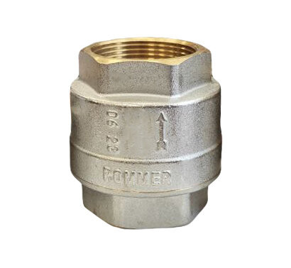 Клапан обратный пружинный муфтовый 1/2" с металлическим седлом ROMMER