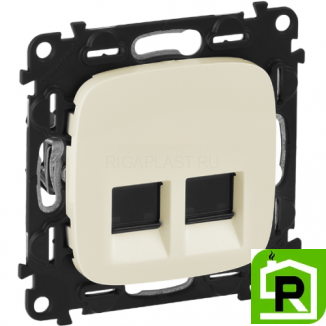 Розетка RJ11+RJ11 Legrand Valena Allure 753039+755426 Слоновая кость