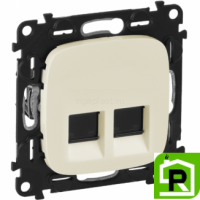 Розетка RJ11+RJ11 Legrand Valena Allure 753039+755426 Слоновая кость