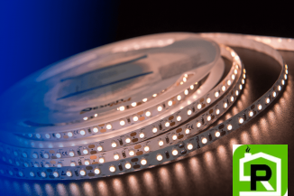 Лента светодиодная LUX, 3528, 120 LED/м, 9,6 Вт/м, 12В, IP33, Теплый белый (2700K)