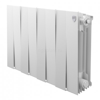 Радиатор биметаллический Royal Thermo PianoForte 300 Bianco Traffico 8 секций, боковое подключение
