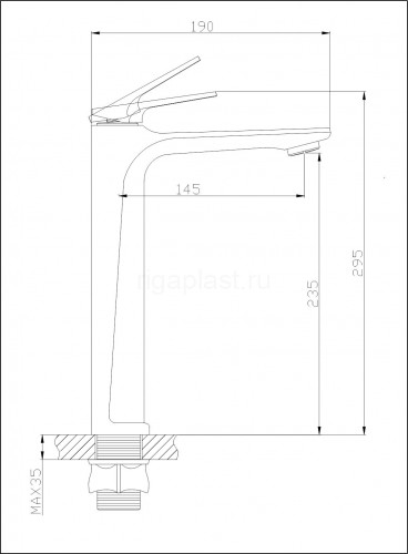 Смеситель для раковины-чаши HANSEN H11020, хром