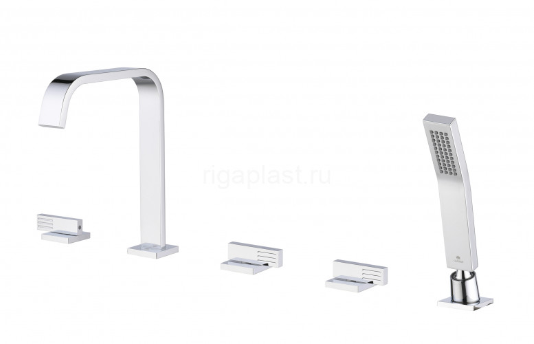 Смеситель на борт ванны GANZER GZ01133, скрытый монтаж, на 5 отверстия, хром