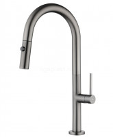 Смеситель для кухни Merkur Gun metal с выдвижной лейкой KAISER 26466-15