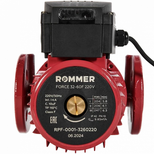 Насос циркуляционный FORCE фланцевый 32-60F 220 V ROMMER