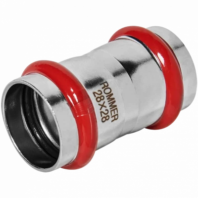 Муфта равнопроходная ВПр 28 из стали нержавеющей, прессовой ROMMER