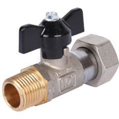Кран шаровой STOUT с накидной гайкой, 1/2"×3/4", НР, ручка «бабочка», SVB-1009-001520