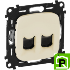 Розетка RJ45+RJ45 Legrand Valena Allure 753041+755426 Слоновая кость