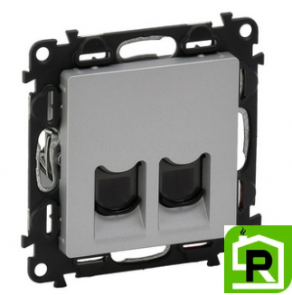 Розетка RJ-45 Legrand Valena Life двойная 755422-753041 Алюминий