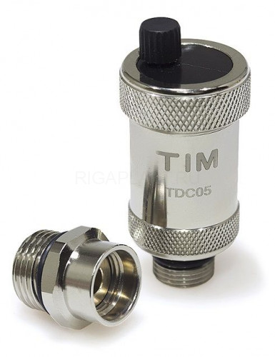 Воздухоотводчик автоматический 1/2" с клапаном, прямое подключение TIM