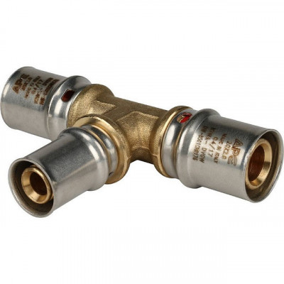 Тройник переходной 20х16х20 для металлопластиковых труб, прессовой STOUT SFP-0005-201620