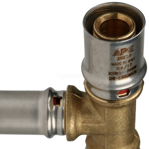 Тройник переходной 20х16х20 для металлопластиковых труб, прессовой STOUT SFP-0005-201620