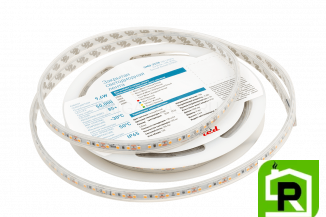 Лента светодиодная LUX, 3528, 120 LED/м, 9,6 Вт/м, 12В, IP65, Теплый белый (2700K)