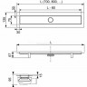 Комплект TECElinus для монтажа дренажного канала 2 в 1, с основой для плитки “tile” и “steel”, с мембраной 600 мм, 15103069