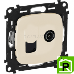Розетка TV+RJ45 Legrand Valena Allure 753055+754836 Слоновая кость