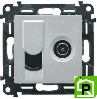 Розетка TV+RJ-45 Legrand Valena Life 754832-753055 Алюминий
