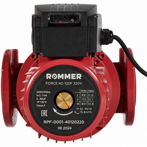 Насос циркуляционный FORCE фланцевый 40-120F 220 V ROMMER