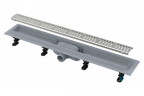 Душевой лоток AlcaPlast Simple APZ10 850 с решеткой и опорами, серый, хром, в пол около стены