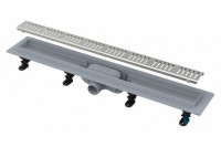 Душевой лоток AlcaPlast Simple APZ10 850 с решеткой и опорами, серый, хром, в пол около стены