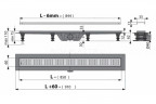 Душевой лоток AlcaPlast Simple APZ10 850 с решеткой и опорами, серый, хром, в пол около стены