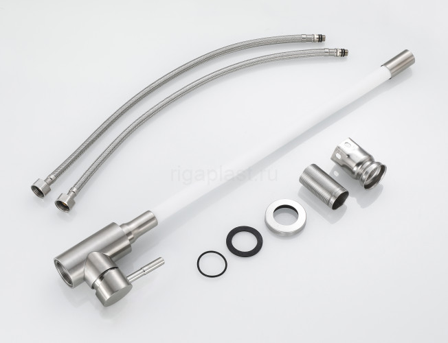 Смеситель для кухни HANSEN HN59304-GF, с гибким изливом, из нержавеющей стали, сатин