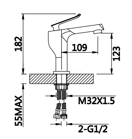 Смеситель для раковины GANZER GZ20011-C, черный