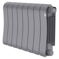 Радиатор биметаллический Royal Thermo Infinity 300 Silver Satin 8 секций, нижнее подключение VR80