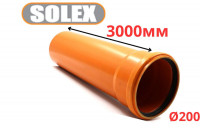 Труба канализационная SOLEX 200х3000 мм с раструбом