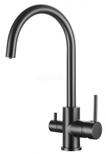 Смеситель для кухни Merkur Gun metal с подачей фильтрованной воды KAISER 26744-15