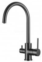 Смеситель для кухни Merkur Gun metal с подачей фильтрованной воды KAISER 26744-15