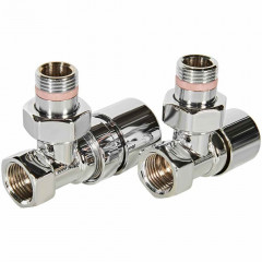 Комплект термостатических клапанов STOUT Design 1/2", угловой, хром, SVTDK-0002-000015C