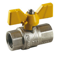 Кран шаровой для газа ВВ 1/2", ручка бабочка, никелированный TIM
