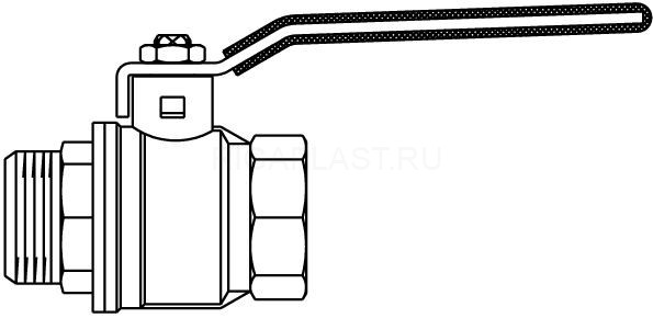 Кран шаровой Optibal DN 15, 1/2" НВ, ручка-рычаг Oventrop