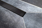 Душевой лоток Pestan Confluo Frameless Line 550 черный матовый в пол около стены, выпуск боковой