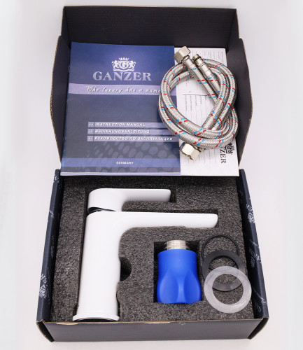 Смеситель для раковины GANZER GZ21011-F, белый хром