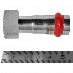 Переходник с накидной гайкой ROMMER ВР 15 мм x 1/2" из нержавеющей стали, RSS-0026-001512