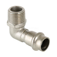 Пресс-угольник с наружной резьбой из нержавеющей стали Valtec Ø 28 мм × 3/4"