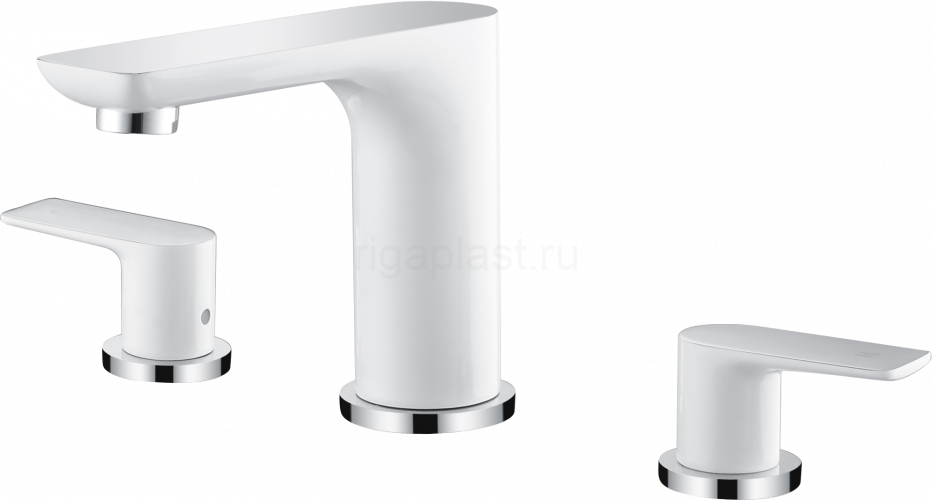 Смеситель для раковины GANZER GZ21015-F, на 3 отверстия, белый хром