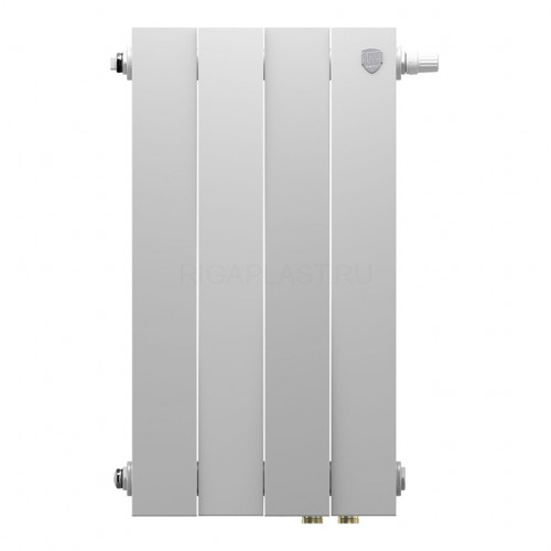Радиатор биметаллический Royal Thermo PianoForte 500 Bianco Traffico 4 секции, нижнее подключение VDR80
