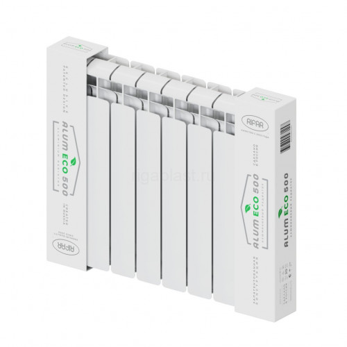 Радиатор алюминиевый RIFAR Alum Eco 500 4 секции, боковое подключение (белый RAL 9016)