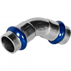 Угольник STOUT 45° ВПр-ВПр, 15 мм, из нержавеющей стали, SSS-2005-000015