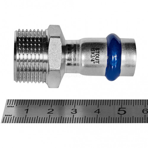 Переходник STOUT ВПр-НР, 15 мм x 3/4 дюйма, из нержавеющей стали, SSS-2021-001534